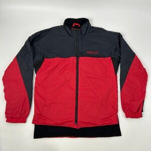 Marmot Jacket Men's Medium Black Red Nylon Windbreaker Outdoor
